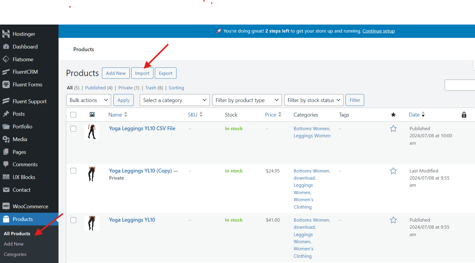 Import Button Screenshot