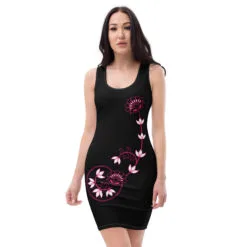 Black Floral Bodycon Dress BD06