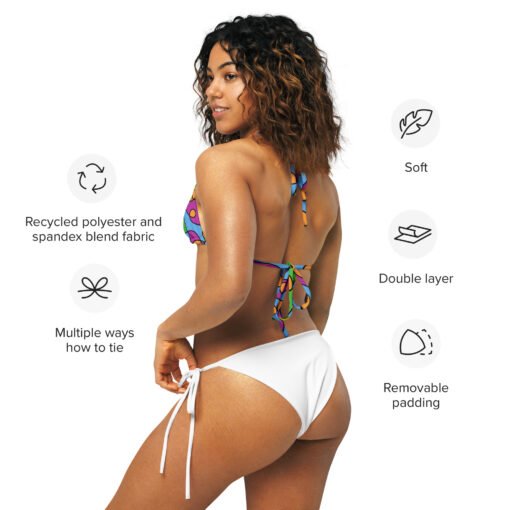recycled Padded string bikini top RPSBT01 - Image 4