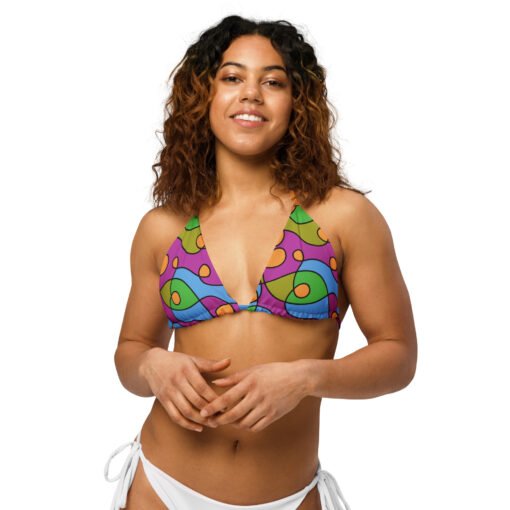 recycled Padded string bikini top RPSBT01 - Image 2