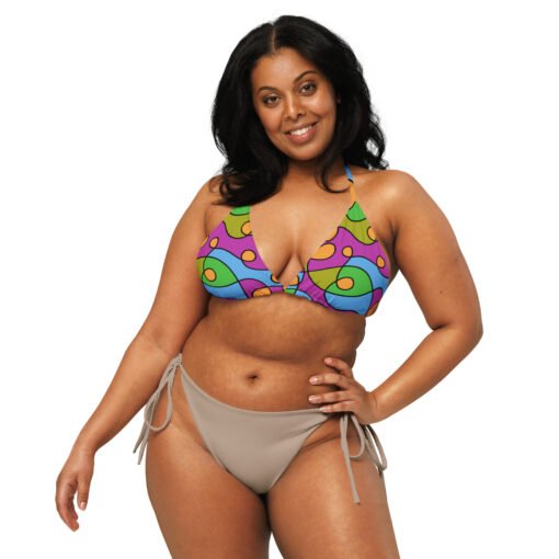 recycled Padded string bikini top RPSBT01 - Image 3