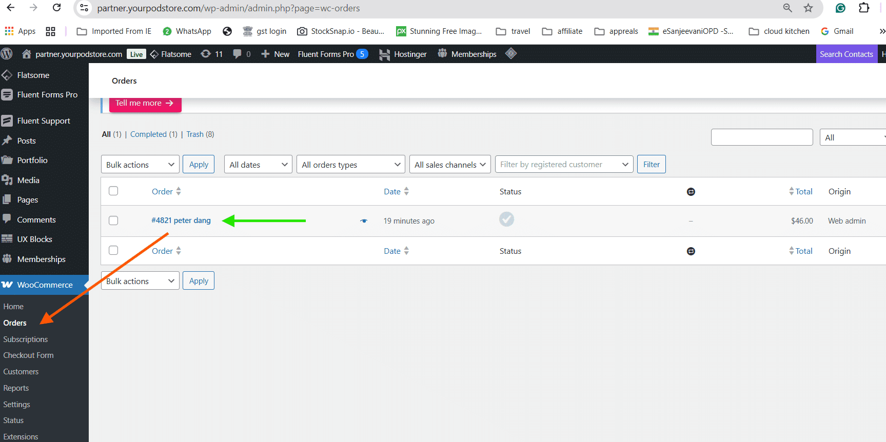 WooCommerce Order Screenshot