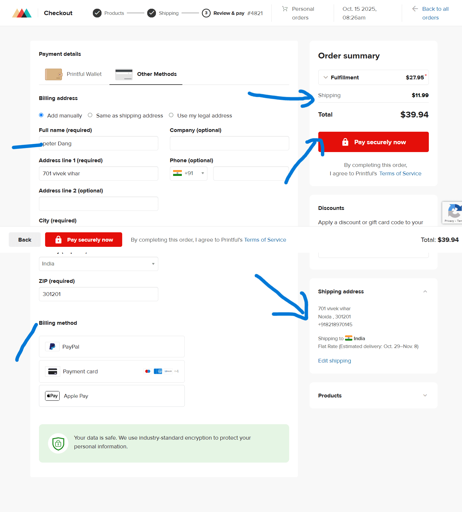 Payment Screenshot