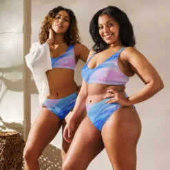 Galaxy Swirl Recycled High-Waisted Bikini Set