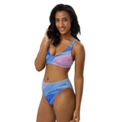 Alternative view of Galaxy Swirl Recycled High-Waisted Bikini Set